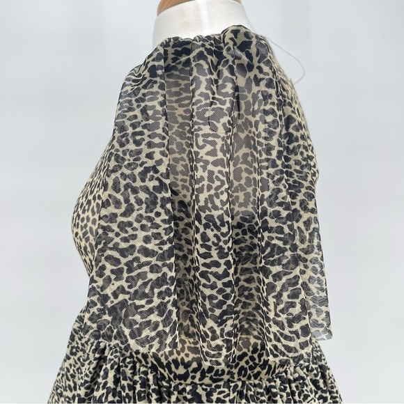 Zara Leopard Animal Print Tulle Mini Dress Size Small NWT - Picture 10 of 10